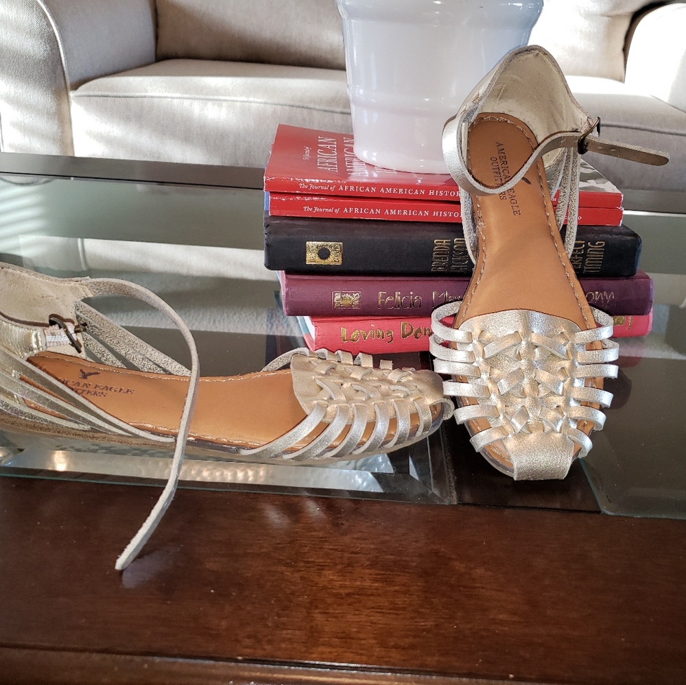 Woven Faux Leather Sandal